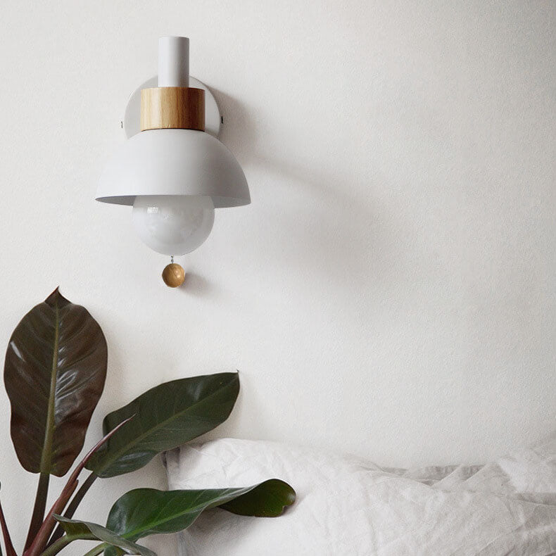 Glass Globe Wall Sconce with Colorful Metal Shade