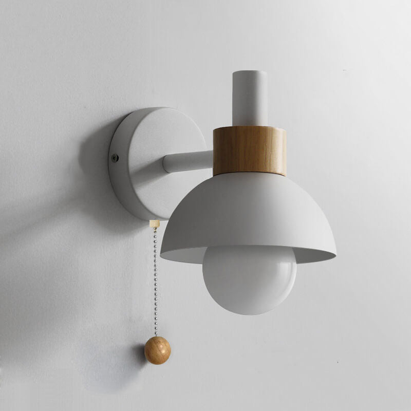 Glass Globe Wall Sconce with Colorful Metal Shade