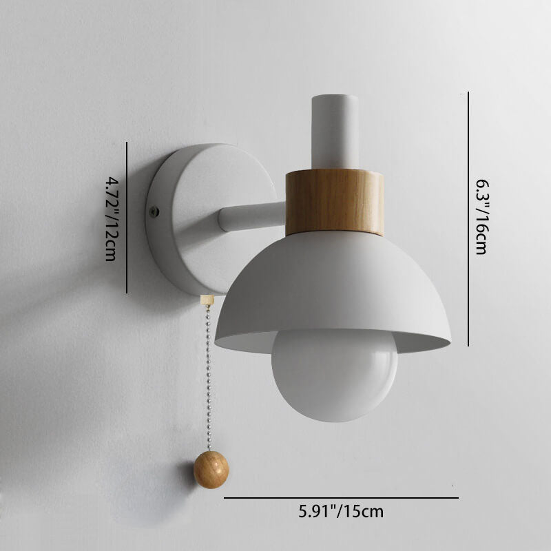 Glass Globe Wall Sconce with Colorful Metal Shade