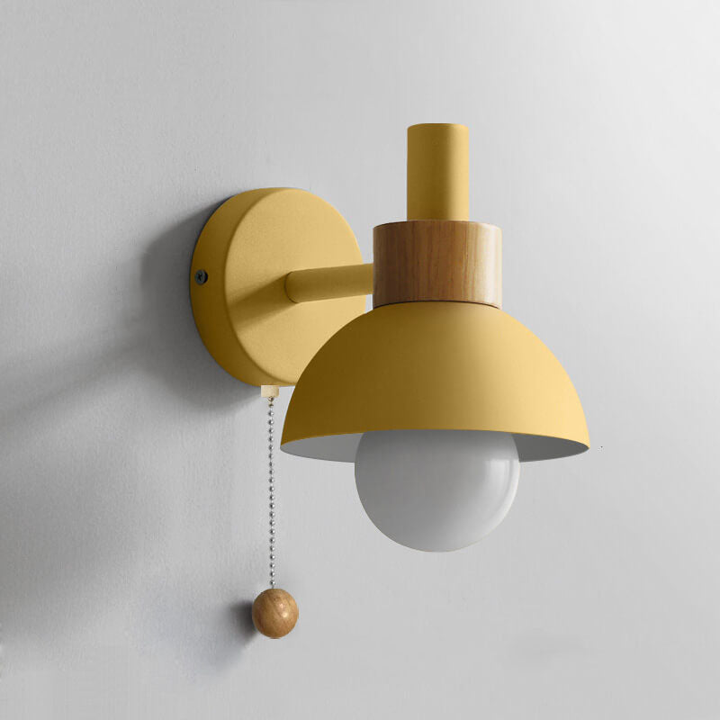 Glass Globe Wall Sconce with Colorful Metal Shade