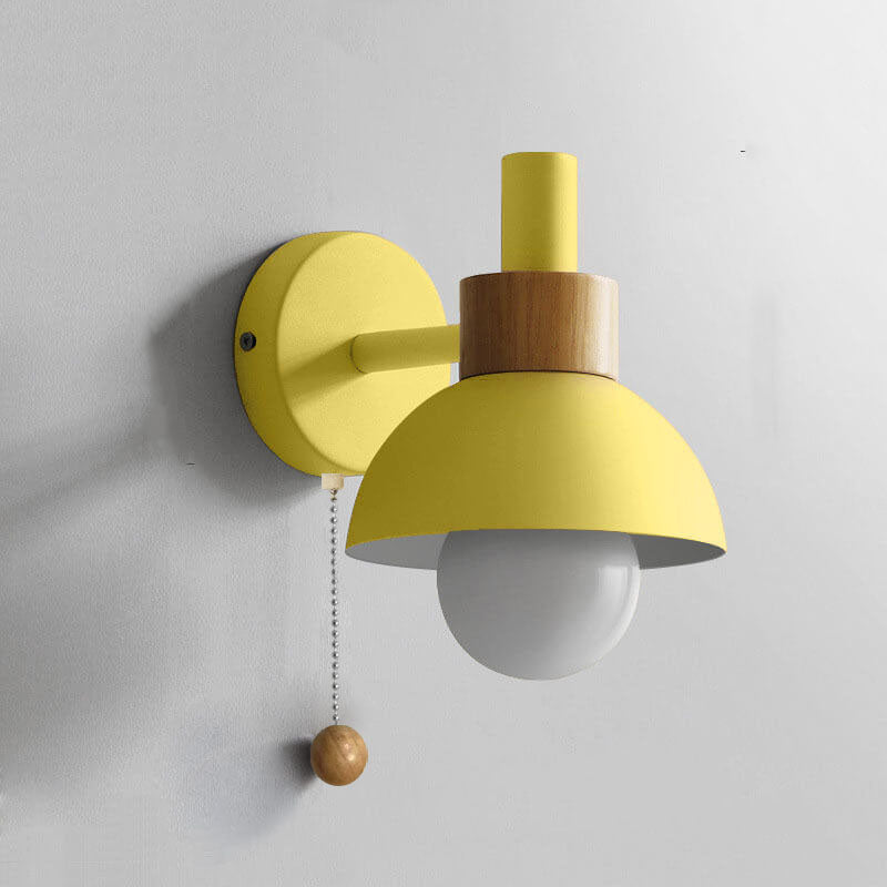 Glass Globe Wall Sconce with Colorful Metal Shade