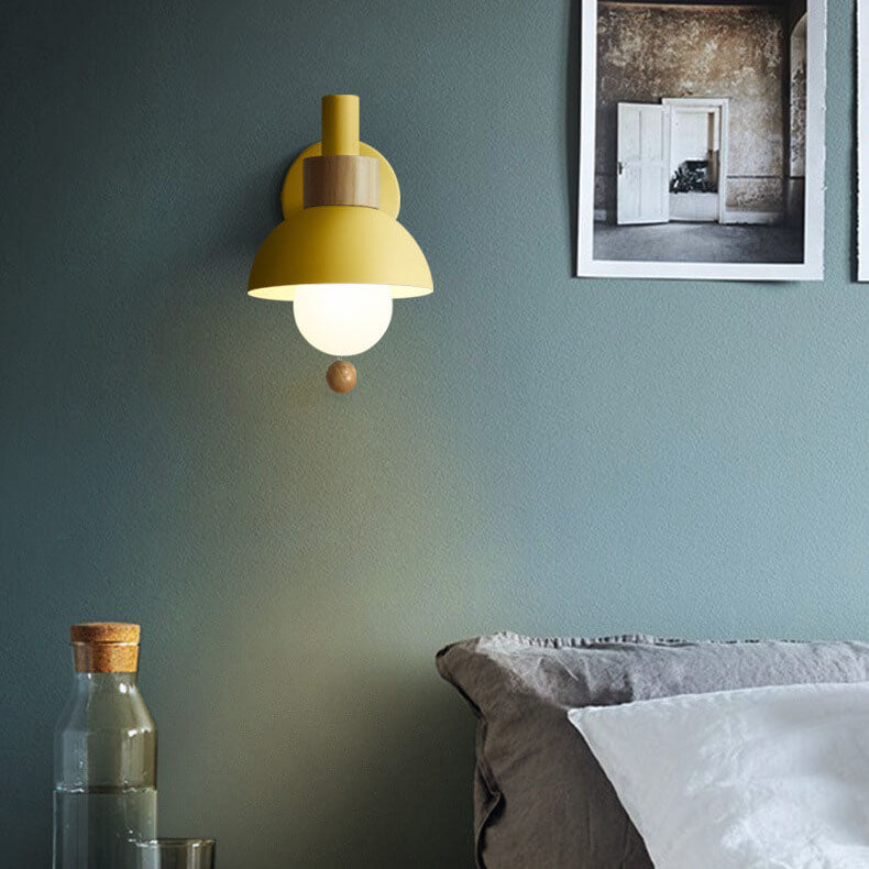 Glass Globe Wall Sconce with Colorful Metal Shade
