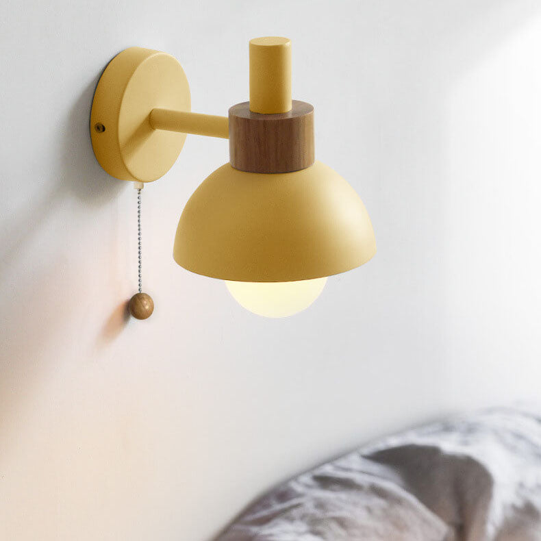Glass Globe Wall Sconce with Colorful Metal Shade