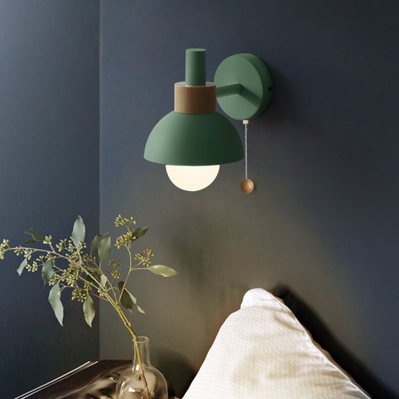 Glass Globe Wall Sconce with Colorful Metal Shade