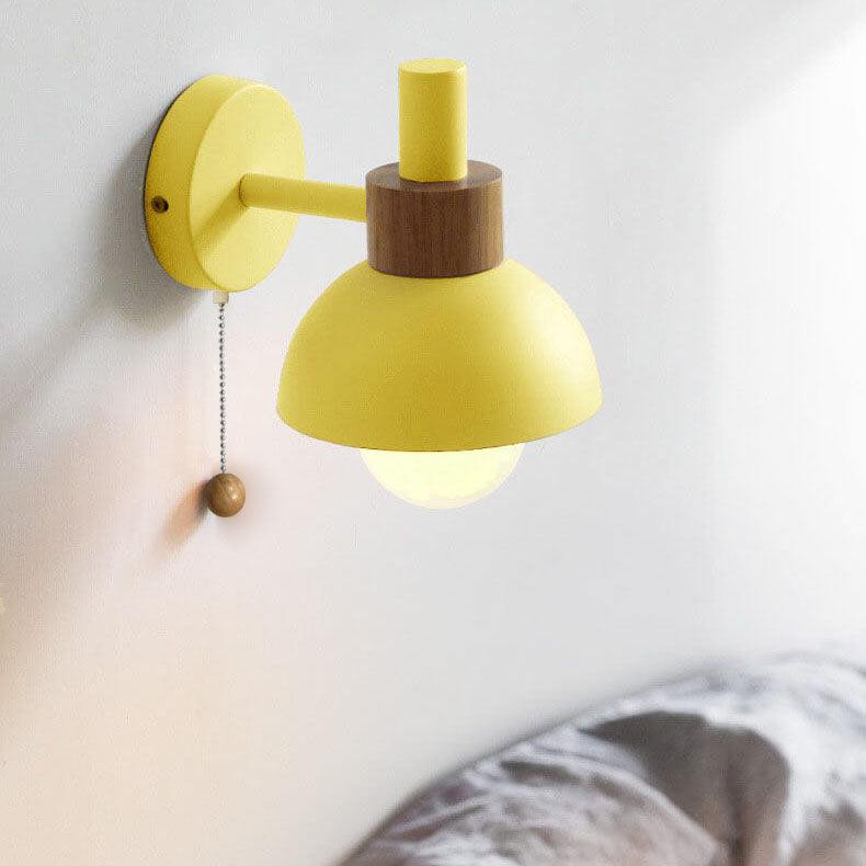 Glass Globe Wall Sconce with Colorful Metal Shade