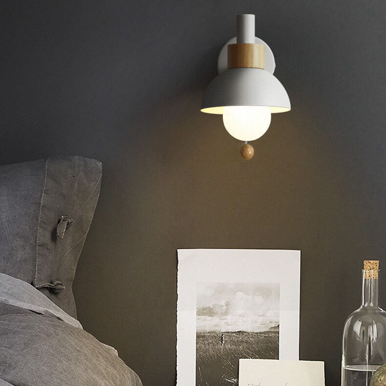 Glass Globe Wall Sconce with Colorful Metal Shade