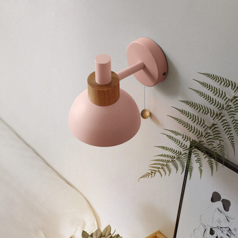 Glass Globe Wall Sconce with Colorful Metal Shade