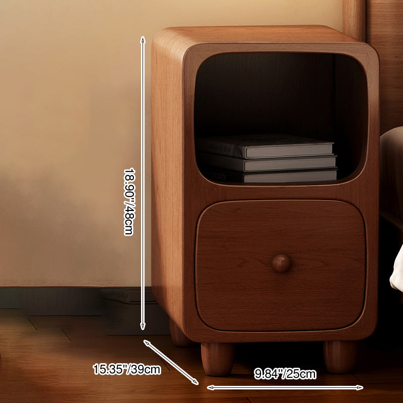 Slim MDF Nightstand with One or Two Drawers