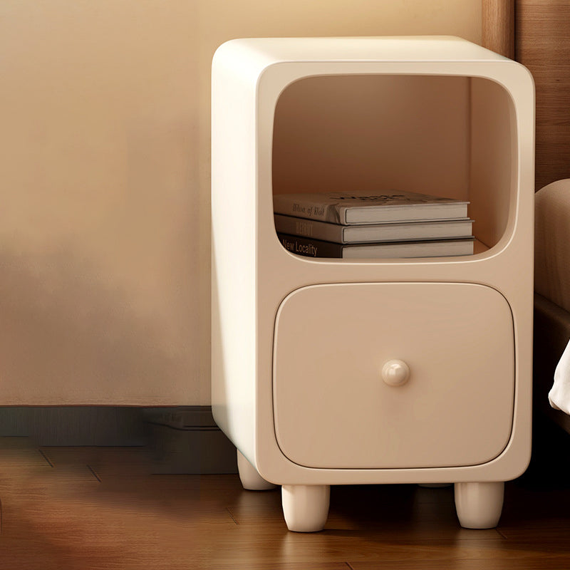 Slim MDF Nightstand with One or Two Drawers