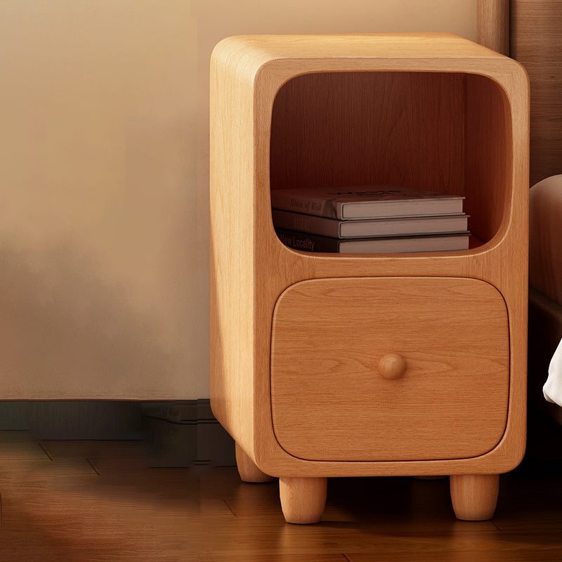 Slim MDF Nightstand with One or Two Drawers