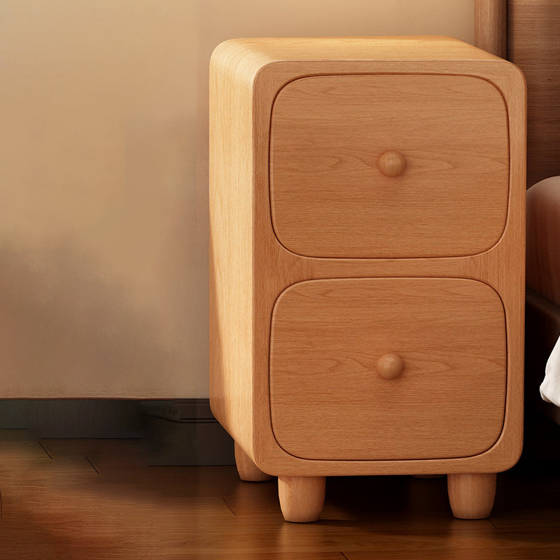 Slim MDF Nightstand with One or Two Drawers