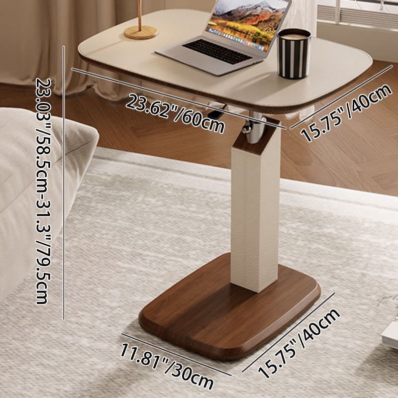 Height-Adjustable Swivel Side Table with Wheels for Flexible Living