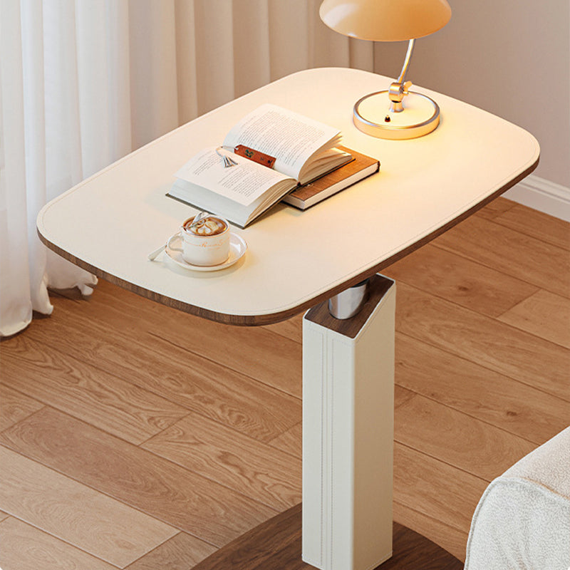 Height-Adjustable Swivel Side Table with Wheels for Flexible Living