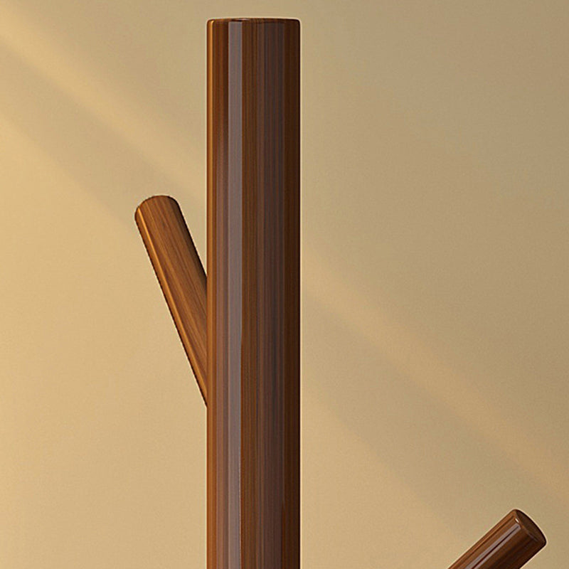 Rotating Wood Coat Rack with Multi-Level Storage