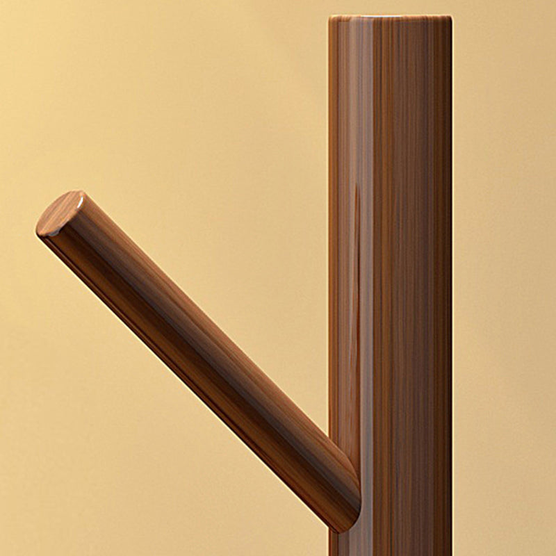 Rotating Wood Coat Rack with Multi-Level Storage