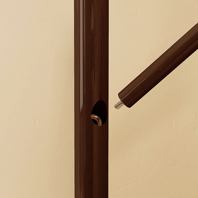 Rotating Wood Coat Rack with Multi-Level Storage