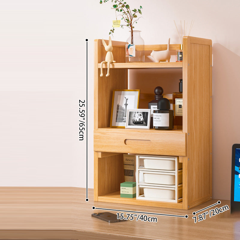 Bamboo Bookshelf with Optional Drawer and Two or Three Tiers