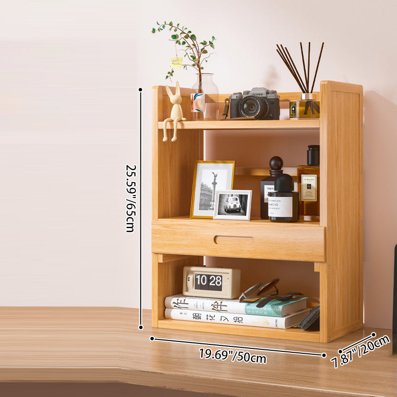 Bamboo Bookshelf with Optional Drawer and Two or Three Tiers