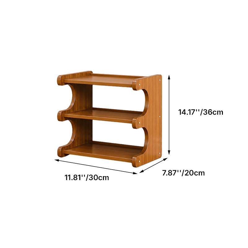 Tiered Bamboo Shoe Rack for Compact Entryway and Living Room Storage