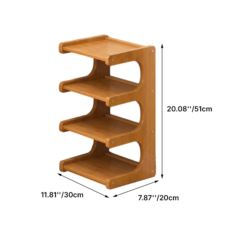 Tiered Bamboo Shoe Rack for Compact Entryway and Living Room Storage