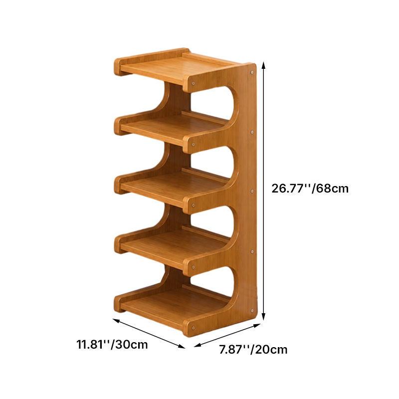 Tiered Bamboo Shoe Rack for Compact Entryway and Living Room Storage
