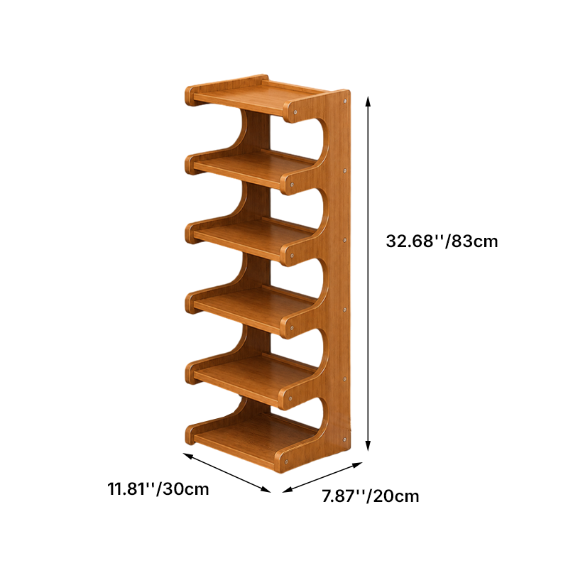 Tiered Bamboo Shoe Rack for Compact Entryway and Living Room Storage