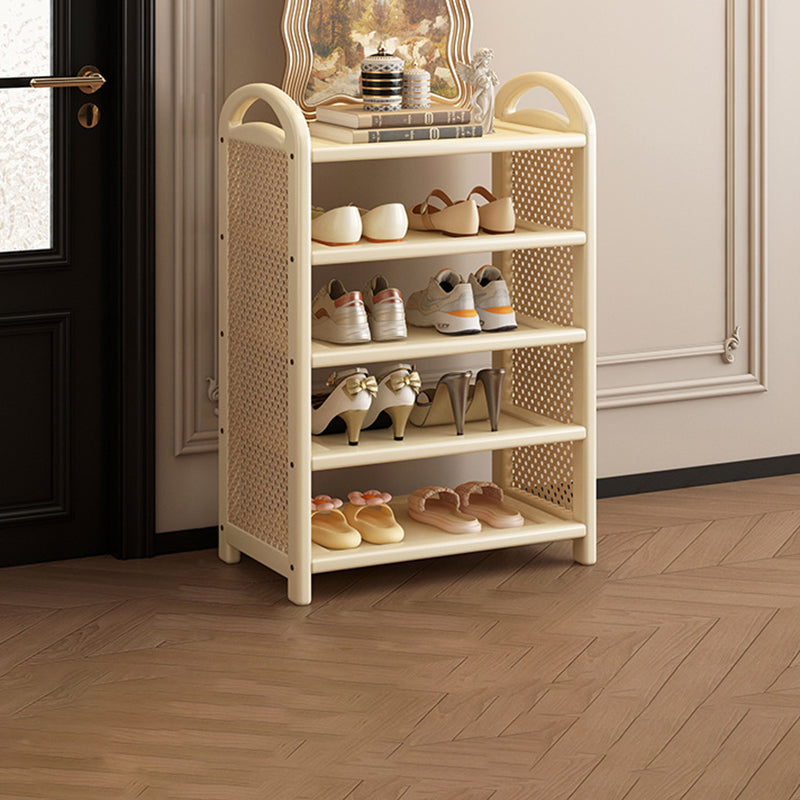 Bamboo and Rattan Shoe Rack for High-Capacity Hallway and Entryway Storage