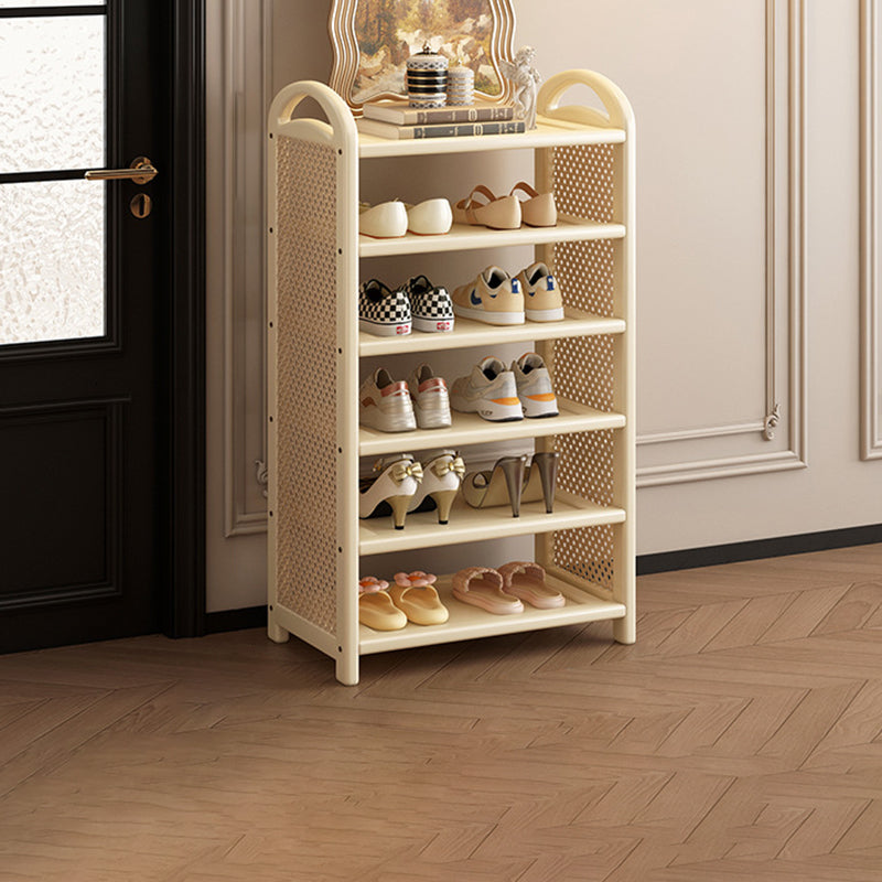 Bamboo and Rattan Shoe Rack for High-Capacity Hallway and Entryway Storage