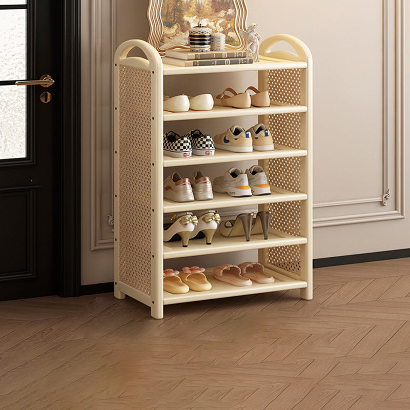 Bamboo and Rattan Shoe Rack for High-Capacity Hallway and Entryway Storage