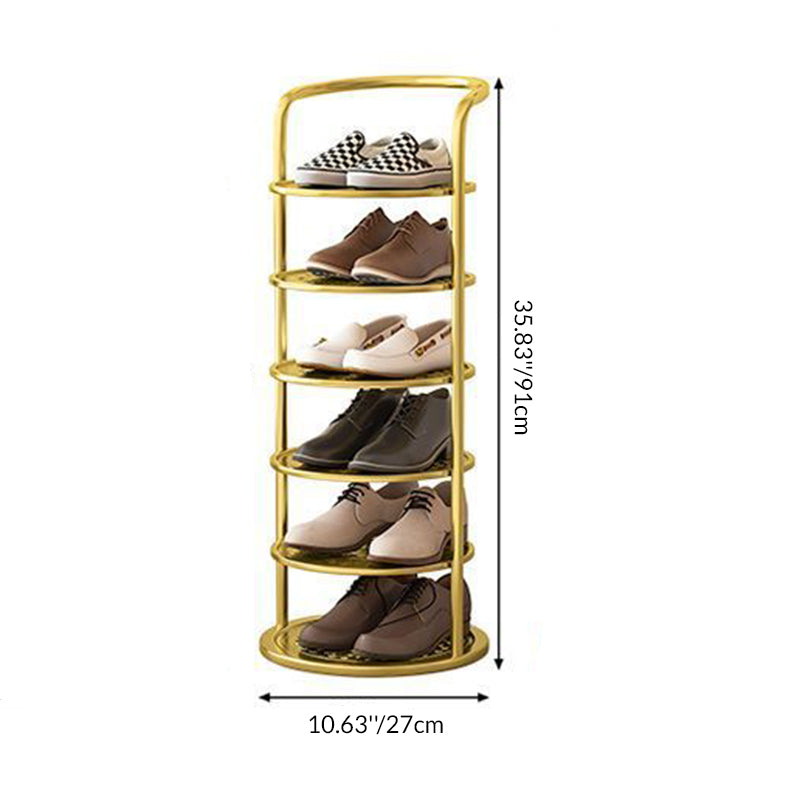 Vertical Metal Shoe Rack with Multi-Tier Storage