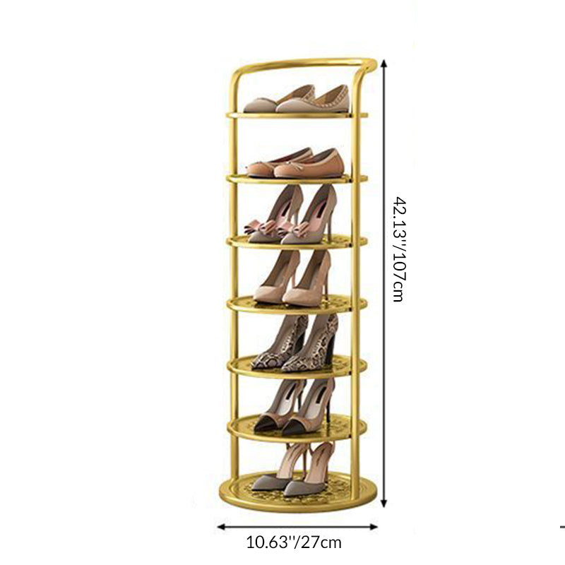 Vertical Metal Shoe Rack with Multi-Tier Storage