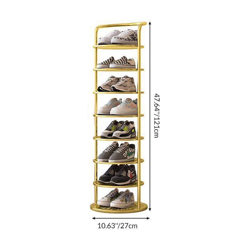 Vertical Metal Shoe Rack with Multi-Tier Storage