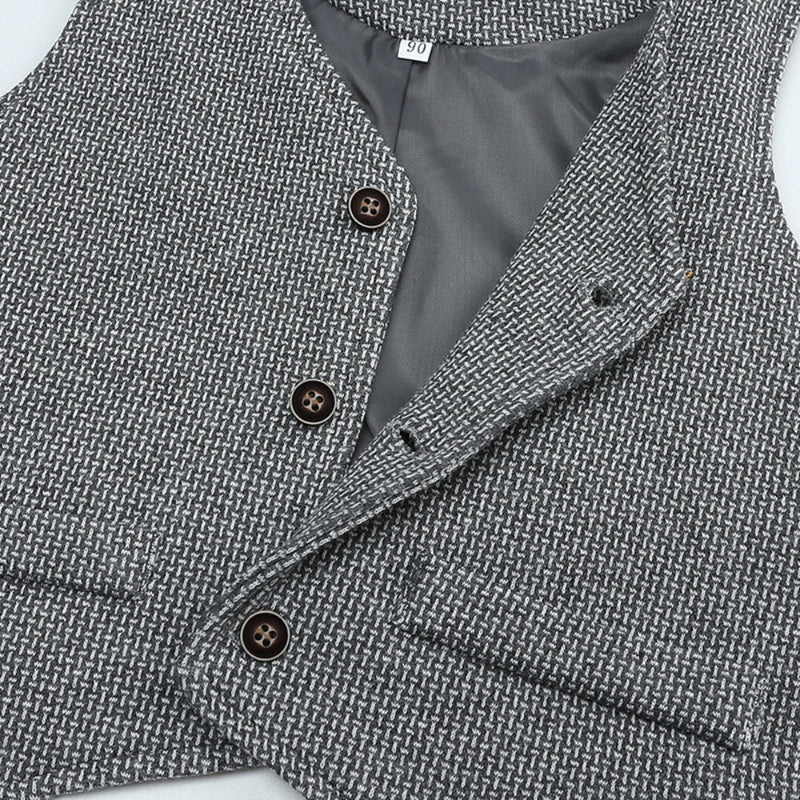 Boys' Outfit Set for Babies and Toddlers with Waistcoat and Bow Tie for Special Occasions