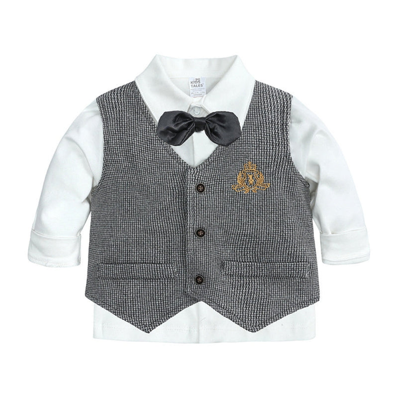 Boys' Outfit Set for Babies and Toddlers with Waistcoat and Bow Tie for Special Occasions