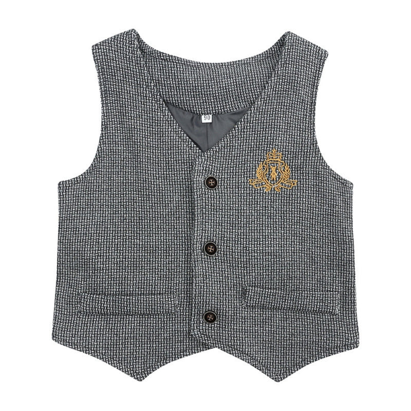 Boys' Outfit Set for Babies and Toddlers with Waistcoat and Bow Tie for Special Occasions