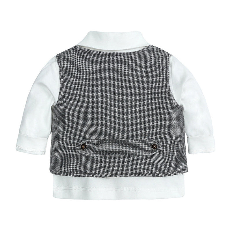 Boys' Outfit Set for Babies and Toddlers with Waistcoat and Bow Tie for Special Occasions