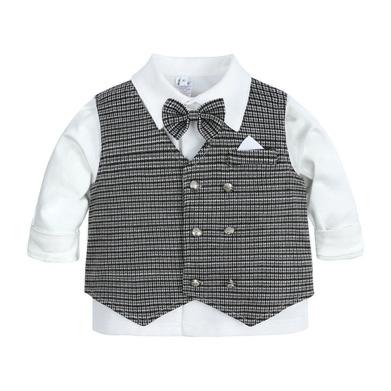 Boys' Outfit Set for Babies and Toddlers with Waistcoat and Bow Tie for Special Occasions