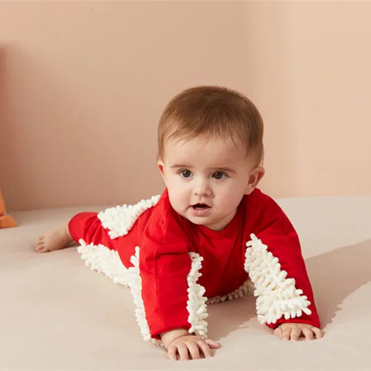 Baby Crawling Suit that Cleans the Floor – Playful Romper with Cleaning Microfibres