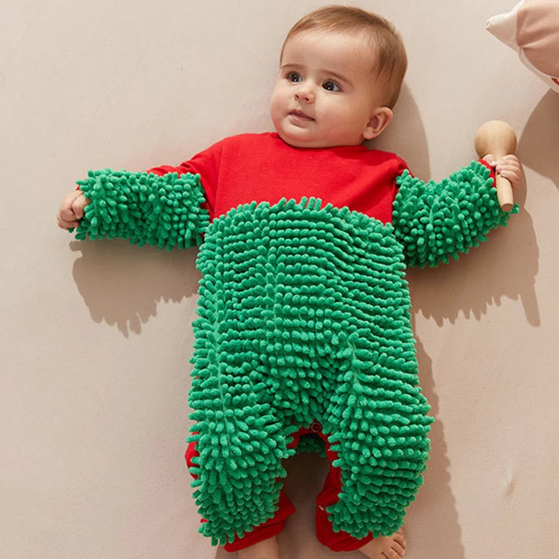 Baby Crawling Suit that Cleans the Floor – Playful Romper with Cleaning Microfibres
