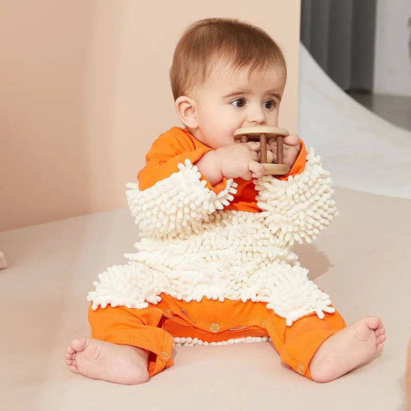 Baby Crawling Suit that Cleans the Floor – Playful Romper with Cleaning Microfibres