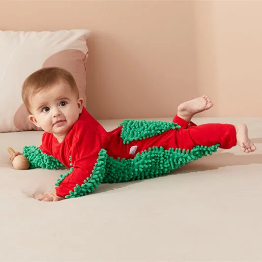 Baby Crawling Suit that Cleans the Floor – Playful Romper with Cleaning Microfibres