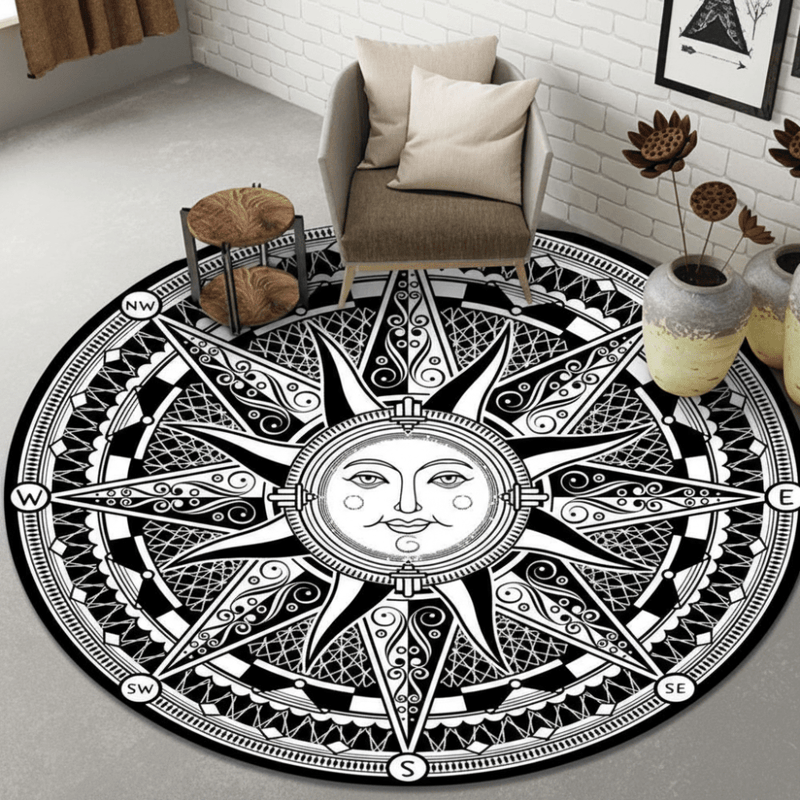 Play Mat for Babies and Children with Mandala Sun Design for Safe Play