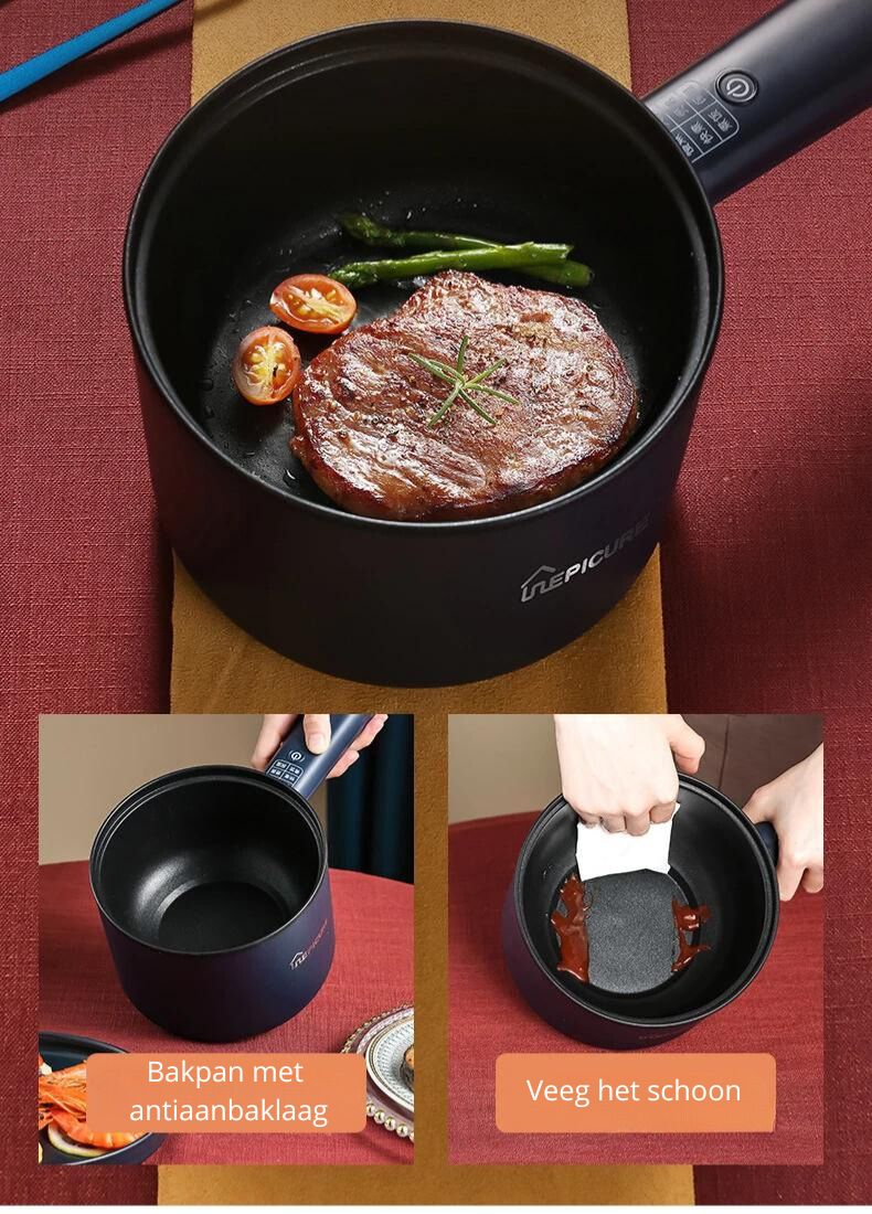 1.8L Multifunctional Electric Cooking Pot with Non-Stick Interior
