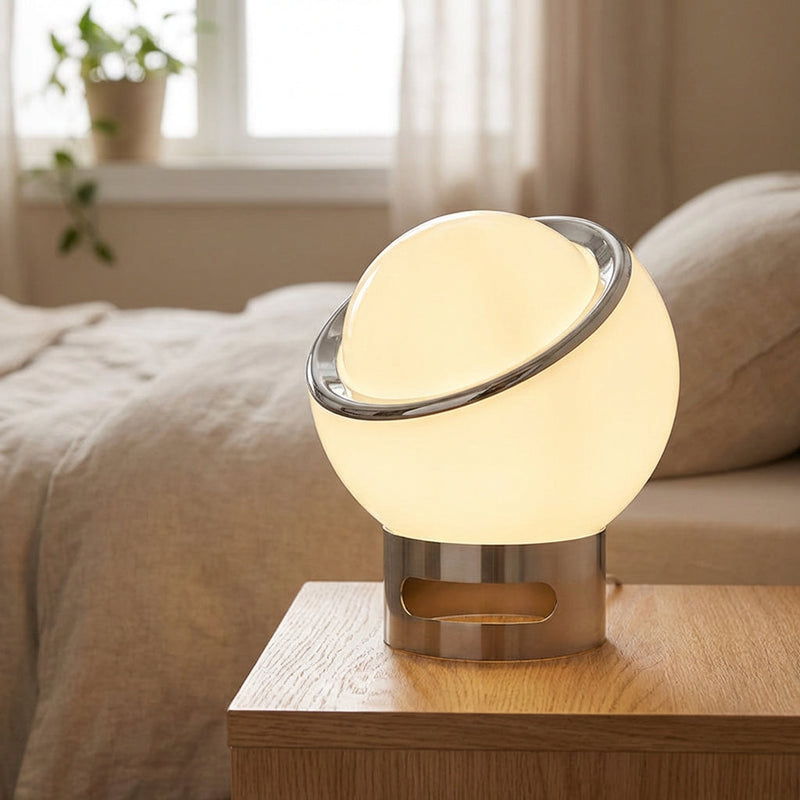 Aurelio Opal Glass Bauhaus Table Lamp