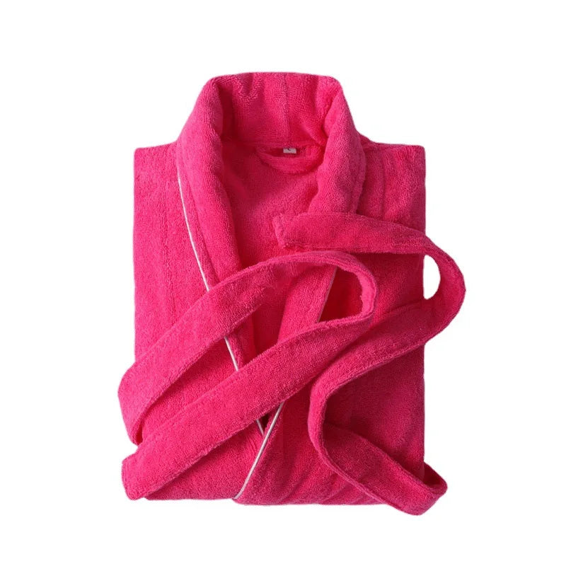 Dressing Gown for Women in Towelling with Shawl Collar and Belt