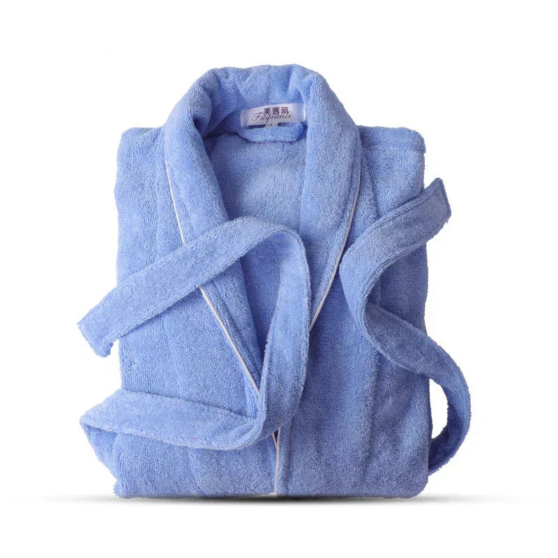 Dressing Gown for Women in Towelling with Shawl Collar and Belt