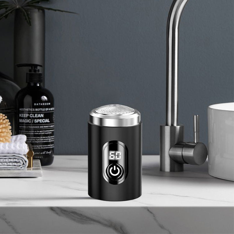 Men's Mini Electric Shaver with Digital Display and USB-C Charging