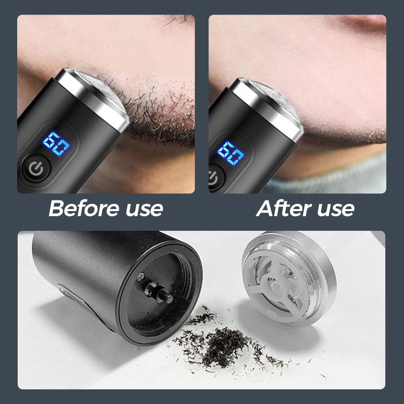 Men's Mini Electric Shaver with Digital Display and USB-C Charging