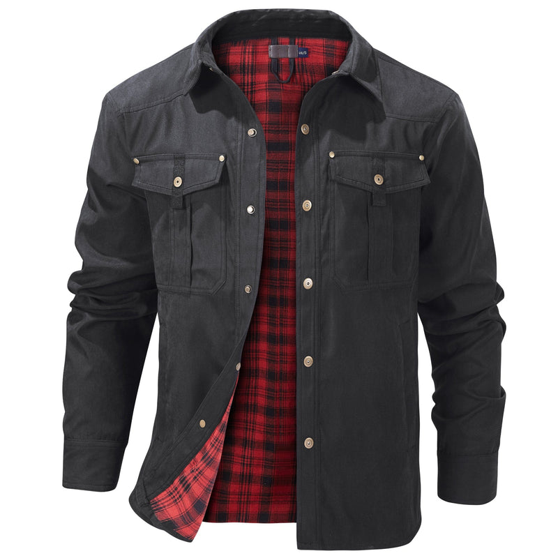 Versatile Men's Jacket with Insulated Flannel Lining – Functional and Reliable