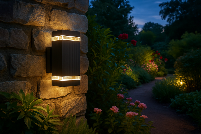 Modern Outdoor Wall Light with Up and Down Light and Weather-Resistant Design
